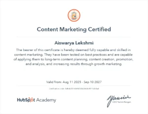 Certificate hubspot