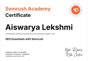 Digital Marketing Expert in Kollam_Semrush Certificate